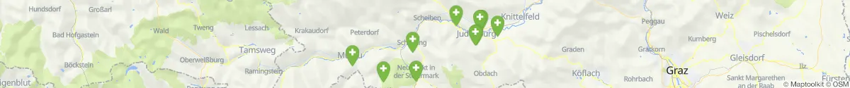 Kartenansicht für Apotheken-Notdienste in der Nähe von Sankt Lambrecht (Murau, Steiermark)